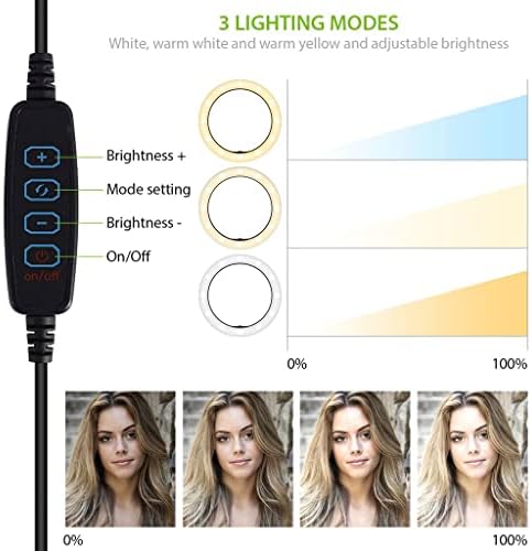 Parlak Selfie Halkası Üç renkli ışık Samsung HDTV Adaptörünüzle Uyumlu Canlı Akış/Makyaj/YouTube/TikTok/Video/Çekim