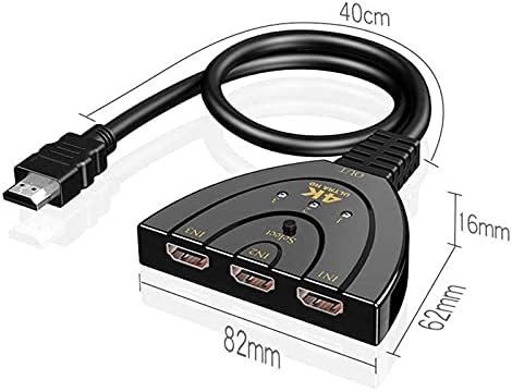 HDMI Bağlantı Noktası Genişletici, Çoklu Girişler için 3 Bağlantı Noktalı HDMI Hub, 1080p/4k Hd Tv Adaptör Kablosu