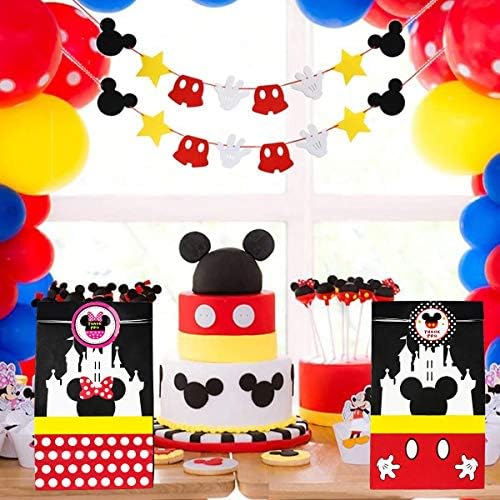 MOAXMOA Parti favor hediye keseleri Şeker ikram çantaları Doğum Günü Bebek Duş Düğün Mickey Minnie Tema Süslemeleri