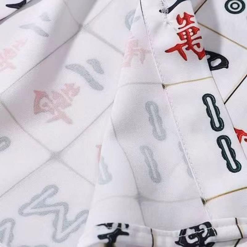 n / a Yaz Kişiselleştirilmiş Mahjong Gömlek Plaj Takım Elbise erkek Hong Kong Tarzı Gevşek Kısa Kollu Şort Eğlence