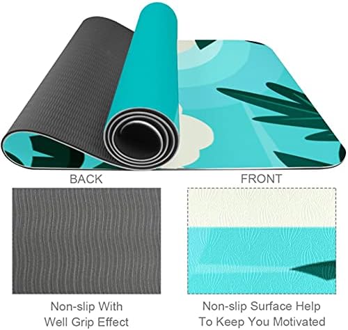 6mm Ekstra Kalın Yoga Mat, Tropikal Plaj Manzara Baskı Çevre Dostu TPE egzersiz matları Pilates Mat Yoga, Egzersiz,