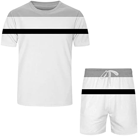 2023 Rahat Spor Seti Erkek İki Parçalı Takım Elbise Baskılı Gömlek Üst ve İpli Bel şort takımı Eşleşen Salon Seti