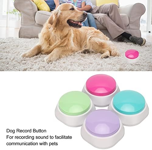 4 Adet Köpek Kayıt Düğmesi, İletişim için Köpek Düğmeleri Pet Eğitim Buzzer, 30 Saniye Kayıt ve Oynatma, Çalışma Ofisi
