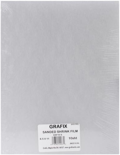 Grafıx KSF50-S 8-1 / 2 inç x 11 inç Shrink Film, Zımparalanmış, 50'li Paket