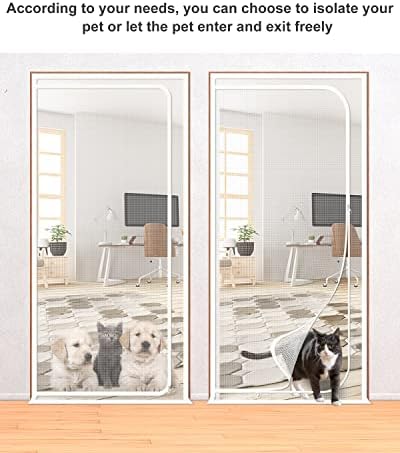 SHRRL Takviyeli Kedi Ekran Kapı Uyar Kapı Boyutu 34x 82, Pet Dayanıklı Örgü Ekran Kapı, Evcil Geçirmez Fermuar Ekran