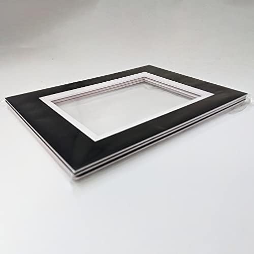 Resim Çerçevesi Fotoğraf Çift Mat, 5x7 inç Konik Kesim, Resim Çerçevesi Mat 4 Katlı, Siyah Beyaz Resim Mat, Önceden