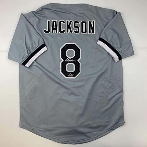 Faks İmzalı Bo Jackson Chicago Gri Yeniden Basım Lazer Otomatik Beyzbol Forması Boyutu erkek XL