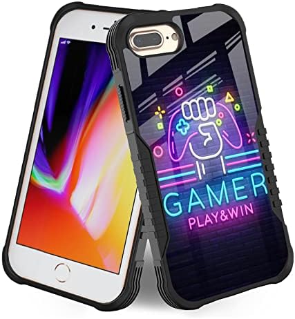 ıphone 8 Artı Kılıf için Erkek Çocuklar Paskalya Gamer Oyna Win Oyun Üzerinde iPhone Tasarım için 7 Artı [Darbeye