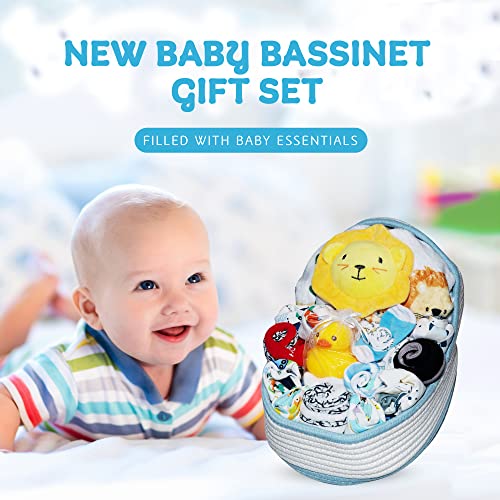 Beşik Yeni Erkek Bebek Hediye Seti, Bekleyen Anneler ve Yeni Ebeveynler için 17 Parçalı Benzersiz Yeni Bebek Essentials