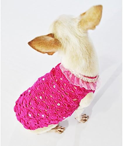 Pembe Benzersiz Tığ Pet Giysi Küçük Orta Büyük Köpek Giyim 17F (XXS)