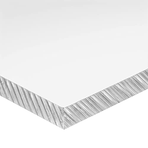 Ekstrüde Akrilik Plastik Levha, Şeffaf, 3/32 inç Kalınlığında x 12 inç Genişliğinde x 12 inç Uzunluğunda