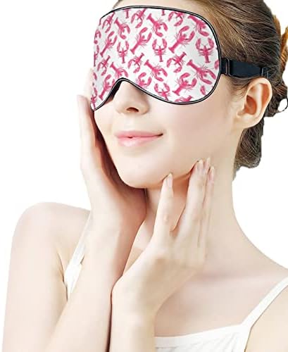 Pembe Istakoz Uyku Göz Maskesi Sevimli Körü Körüne Göz Kapakları Siperliği Kadın Erkek Hediyeler için