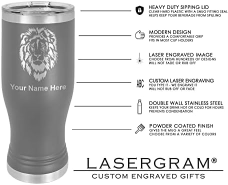 LaserGram 14 oz Vakum Yalıtımlı Pilsner Kupa, Saç Stilisti, Kişiselleştirilmiş Gravür Dahil (Gri)