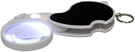LED ışıklı 3X Katlanır Cep Büyüteç ile 15X Büyüteç, 60mm Çap Flip Açık Lens Çift Lensler Takı Hobi Eğitim Paraları