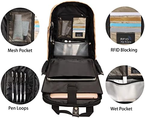 Hp umut kadın seyahat sırt çantası su geçirmez Anti hırsızlık RFID engelleme naylon sırt çantası ile USB bağlantı