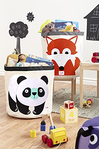 3 Filiz Kanvas Saklama Kutusu - Bebek ve Çocuklar için Çamaşır ve Oyuncak Sepeti, Panda