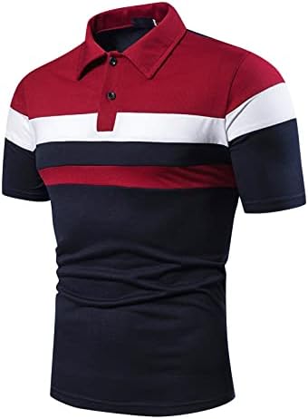 Erkek Polo Gömlekler, Yeni Yaz Sporları için Kısa Kollu Erkek Moda Patchwork Gömlek