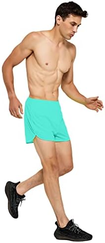 DEMOZU erkek 3 İnç Neon Koşu Şort Hızlı Kuru Egzersiz Atletik Spor Maraton Şort Astar ile