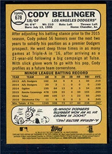 2017 Topps Miras Yüksek Sayılar 678 Cody Bellinger Los Angeles Dodgers Çaylak Beyzbol Kartı