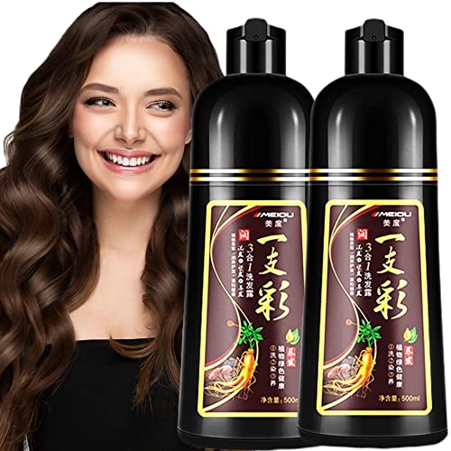MeıDu Anında saç boyası Şampuan Gri Saç Kadınlar Ve Erkekler için, 3 in 1 Bitkisel Maddeler, 100 % Gri Kapsama ve