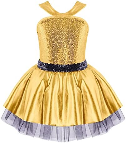Loyan Çocuk Kız Kolsuz Bale Tutu Dans Elbise Leotard Sequins Balerin Giyim Paten Küçük Kızlar için