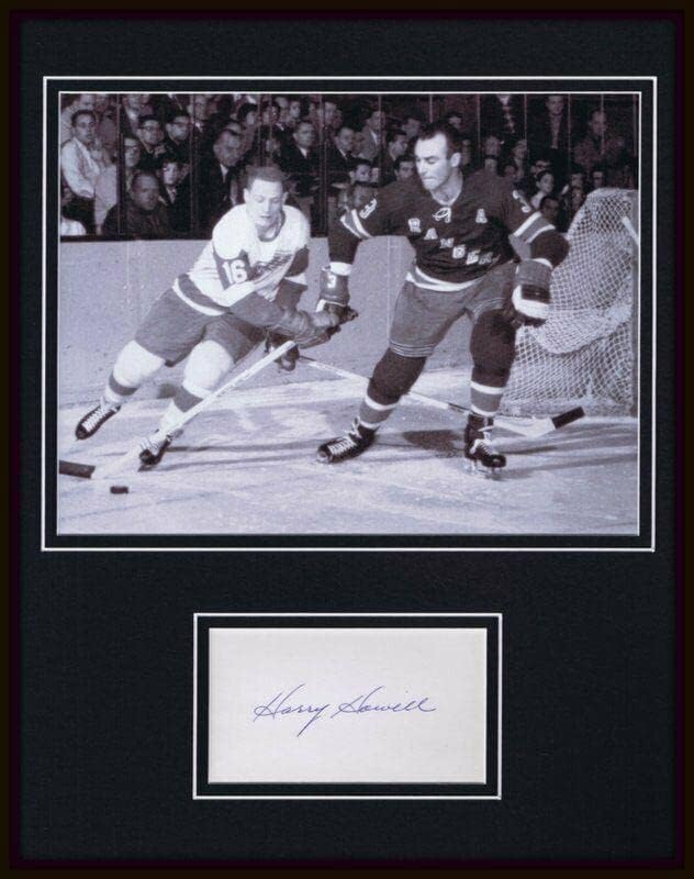Harry Howell İmzalı Çerçeveli 11x14 Fotoğraf Ekranı JSA Rangers-İmzalı NHL Fotoğrafları