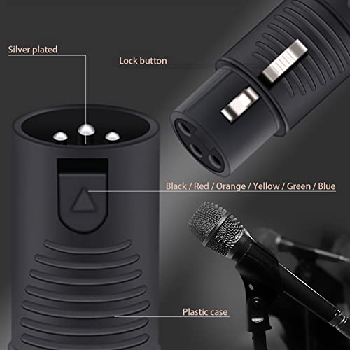 3PİN X L R Tel Bağlayıcı Erkek / Dişi Fiş Plastik Kabuk Mikrofon Hoparlör XLR Jack 6 Renkler 1 Adet (Renk : 1xf-Mavi)