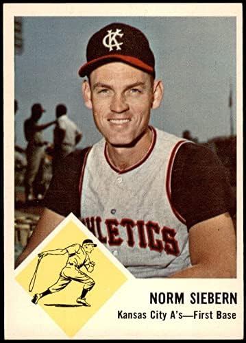 1963 Fleer 17 Norm Siebern Kansas City Atletizm (Beyzbol Kartı) ESKİ / MT Atletizm