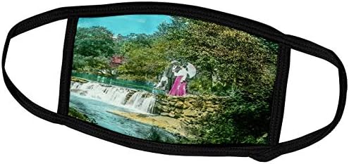 Geçmişten 3dRose Sahneleri-Sihirli Fener-Vintage Sihirli Fener Viktorya Dönemi Aşıklar Şelalesi İngiliz Kırsalı-Yüz