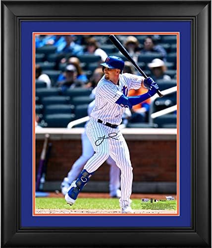 Jeff McNeil New York Mets Çerçeveli İmzalı 16 x 20 İsabet Fotoğrafı - İmzalı MLB Fotoğrafları