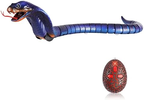 Ufurty Rely Uzaktan Kumanda Yılan Şarj Edilebilir Simülasyon RC Yılan Oyuncak 17 Uzun Sahte Cobra Hayvan Hüner