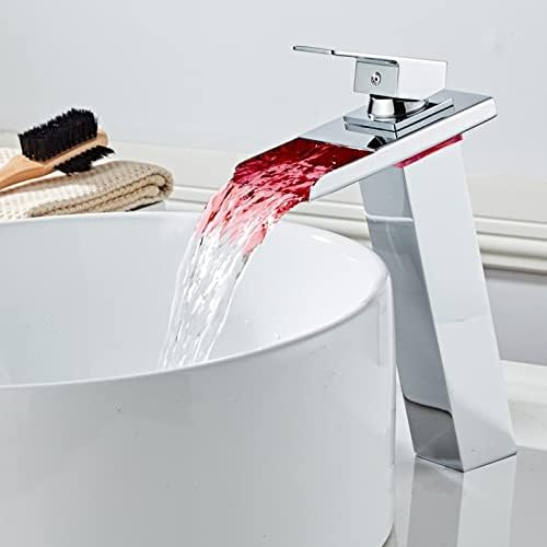Banyo Şelale Yüksek Lavabo Şelale Pirinç Havzası Musluk. Banyo Mikser Dokunun Güverte Üstü havzası evye Mikser Dokunun