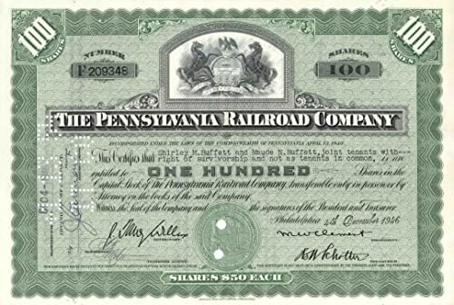 Pennsylvania Demiryolu A. Ş. - Demiryolu Stok Sertifikası-Tekel Oyun Demiryolu