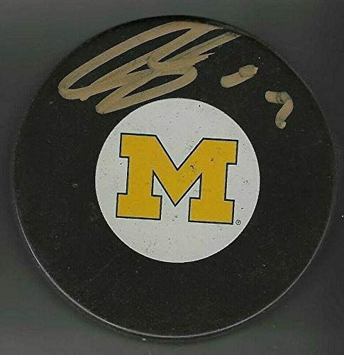 Andrew Cogliano İmzaladı Michigan Wolverines Resmi Oyun Diski Dallas Stars Ducks - İmzalı NHL Diskleri