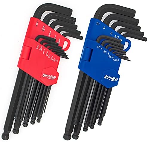 InPower Allen Anahtarı Seti, 26 adet SAE ve Metrik alyan anahtarı takımı, Uzun Kol Top Uçlu allen anahtarı Seti Araçları