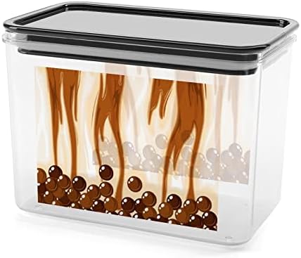 Kabarcık Çay Kahverengi Şeker Süt Çay saklama kutusu Plastik Gıda Organizatör Konteyner Kutuları Kapaklı Mutfak için