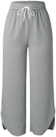Xiloccer Pantolon Kadın Bayan Uzun dinlenme pantolonu Yüksek Bel İpli Gevşek Fit Geniş Bacak Pantolon günlük pantolon