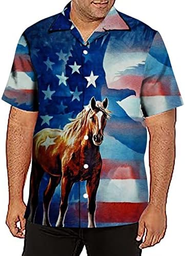 Bmısegm Yaz spor forma Erkekler Erkek Gömlek Yaz 3D Baskı Bağımsızlık Günü Amerikan Bayrağı Rahat Kısa Erkek Uzun