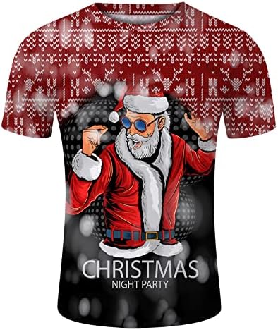 XXBR Noel Asker kısa Kollu erkek t-shirtleri, erkek Noel Noel Baba Baskı Parti Yuvarlak Boyun Spor Kas Tees