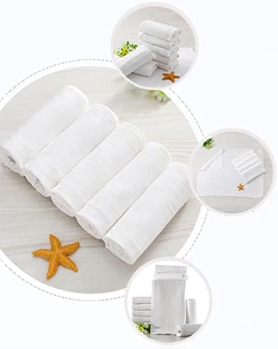 6 adet Yastık Yardım Xcm Mendil Yara Yüz Yıkama Banyosu Cerrahi Katmanlı Mutfak Mendil Gazlı Bez Yüz Iplik Duş Beyaz