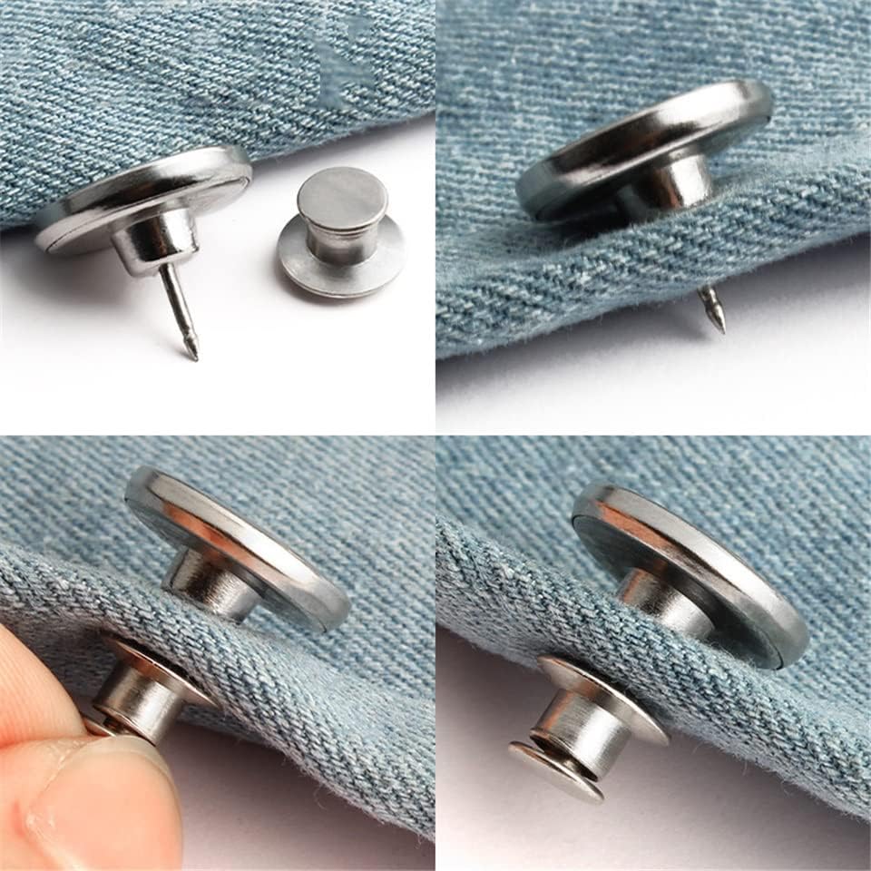 LEPSJGC 10 adet/takım Kot Düğmeleri Ayarlanabilir Çıkarılabilir Tırnaksız Metal Düğmeler Ayarlamak Bel Düğmeleri Aksesuarları