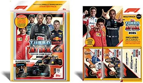 2021 Topps F1 Turbo Attax Kartları-Başlangıç Paketi ve Çoklu Paket Seti (46 Kart + Fernando Alonso ve Lewis Hamilton