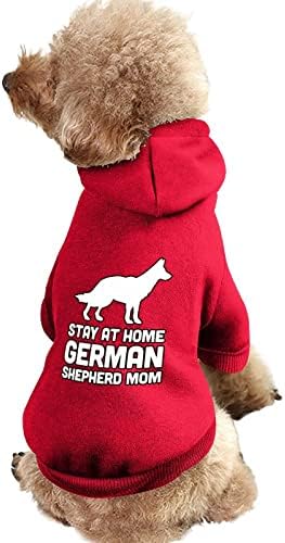 Evde kalmak Alman Çoban Anne Köpek Hoodies Sevimli Kapüşonlu Sweatshirt Pet Takım Elbise Ceket Şapka ile