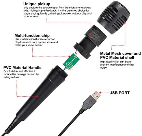 USB Kablolu Mikrofon için Müzik Oyun, Oyun Karaoke Mikrofon, Metal Kabuk Mikrofon, Sony PS2 için Uygun, PS3, PS4,