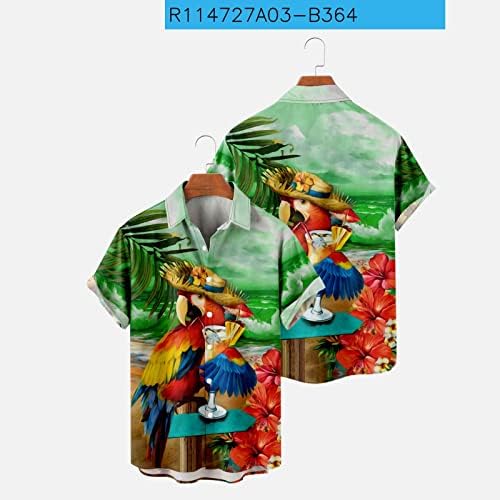 Erkek Gömlek Düğme Gömlek Elbise Kısa Kollu Gömlek Erkekler Slim Fit Gömlek erkek Egzersiz Gömlek Çiçek Hawaiian