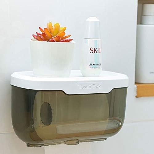 LANDUA Rulo Kağıt Şeffaf Kutu Duvara Monte Asılı Banyo Doku saklama kutusu Punch-Ücretsiz Su Geçirmez Peçete Raf Şeyler