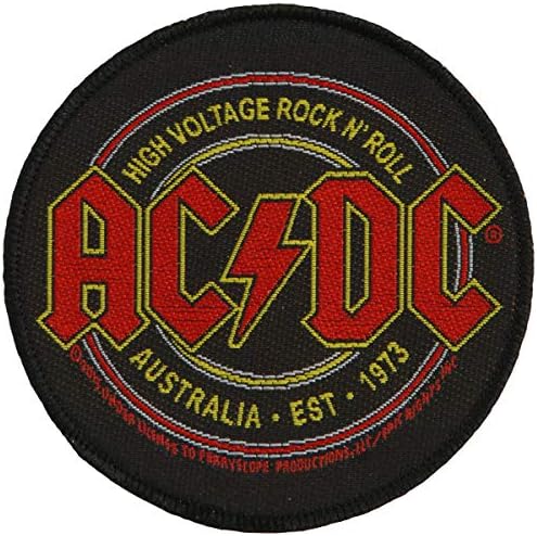 AC / DC ACDC Yüksek Gerilim Rock & Roll Dairesel Logo Yama Bandı Aplike Dikmek