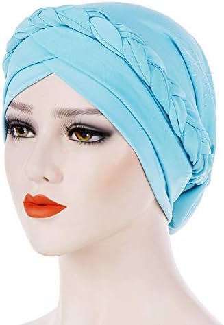 Kadın Çapraz Önceden Bağlı Örgü Bere Şapka Kanser Kemoterapi Başkanı Wrap Kapaklar Düz Renk Elastik islami türban