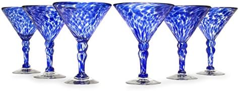 NOVİCA 'Noktalı Mavi' Martini Bardakları, 7
