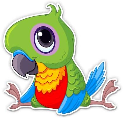 Sevimli Bebek Papağan Amerika Papağanı Güzel Kuş-3 vinil yapışkan - Araba Laptop için Su Şişesi Telefon Su Geçirmez